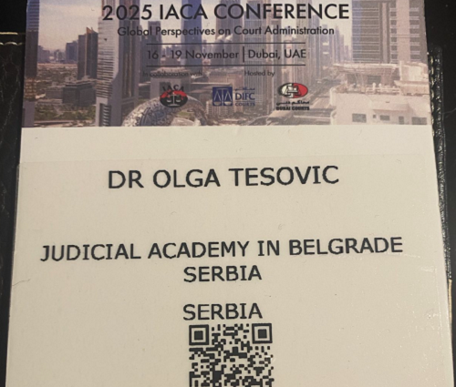 Dr. Olga Tešović, participated in the international conference in Dubai called "Global Perspectives on Court Administration"