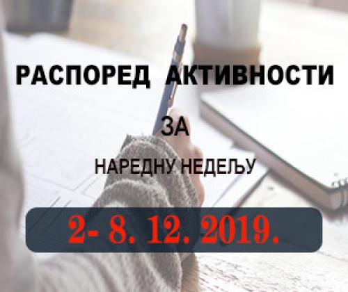 Распоред обука Правосудне академије за период 02.12 - 08.12.2019. године