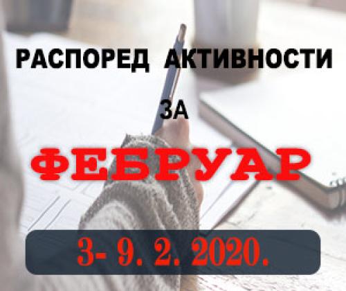 Raspored obuka Pravosudne akademije za period 03.02 - 09.02.2020. godine