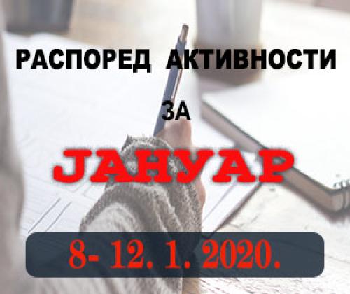 Raspored obuka Pravosudne akademije za period 08.01 - 12.01.2020. godine