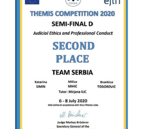 Drugo mesto i finale za srpski tim na takmičenju Pravosudnih akademija Evrope