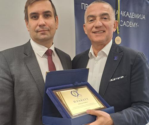 The Director of the Judicial Academy, Nenad Vujić, was presented with a plaque for many years of work on improving the judiciary of the Republic of Serbia